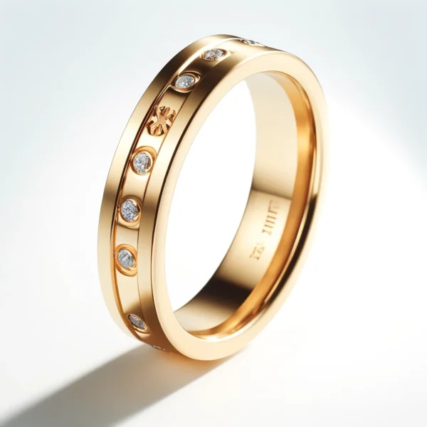 Golden Ring with Sparkles