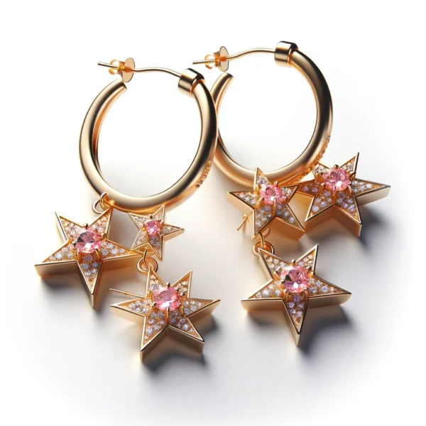 Pink Star Earrings