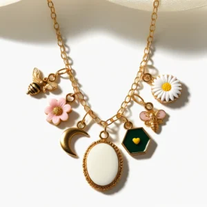 Unique Golden Lucky Charm Necklace