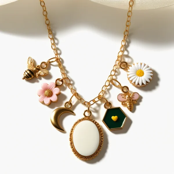 Unique Golden Lucky Charm Necklace